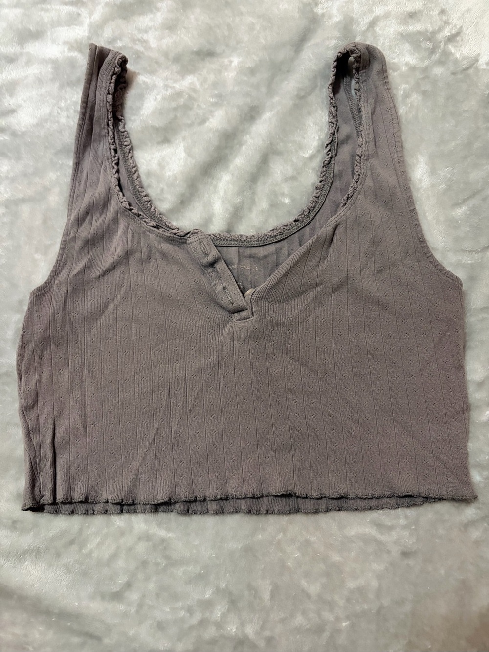 American Eagle Outfitters Mauve Ribbed Cropped Tank